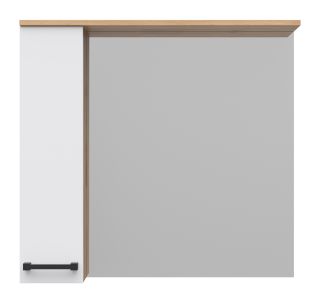 Зеркальный шкаф Misty Крафт 80см левый белый/дуб крафт золотой